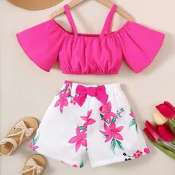 Conjunto rosado y blanco de niña