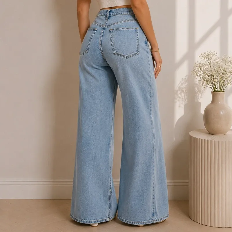 Pantalón de mezclilla ancho