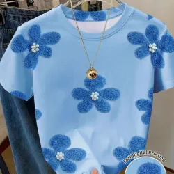 Pullover azul de flores