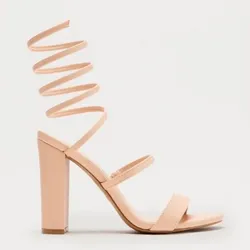 Sandalias de tacón beige