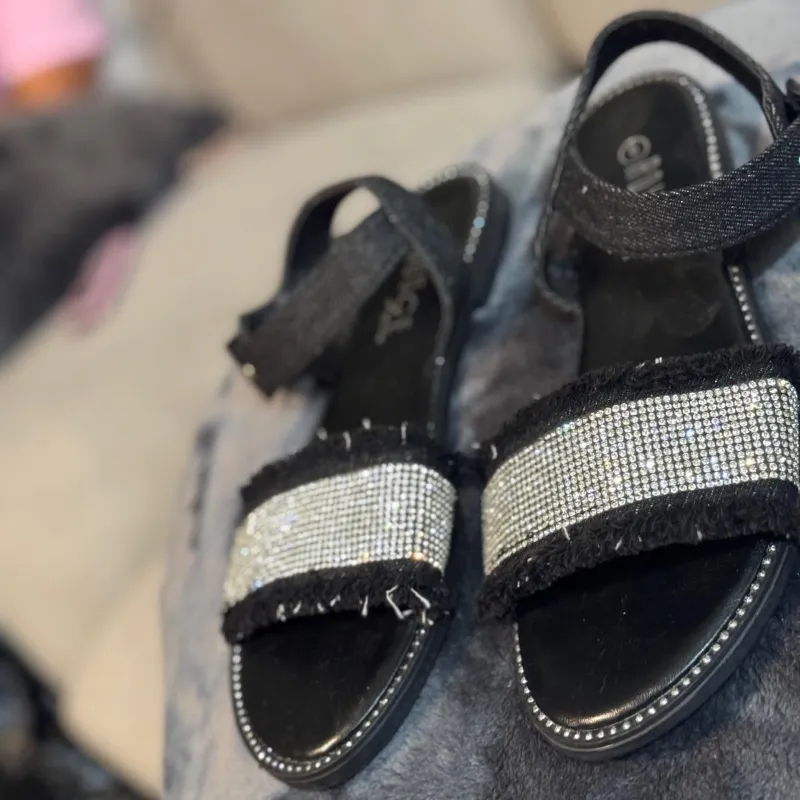 Sandalias planas negras