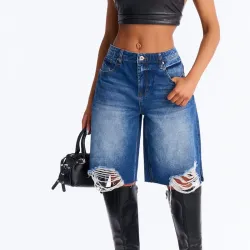 Short de mezclilla ancho