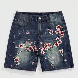 Short denim con sakura