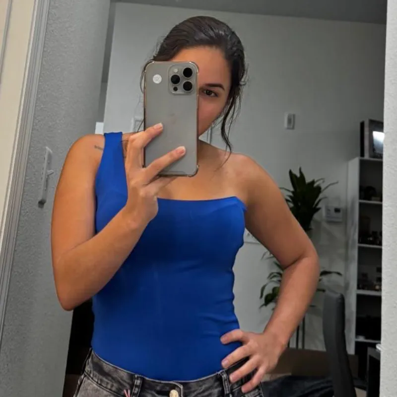 Body azul de un solo hombro