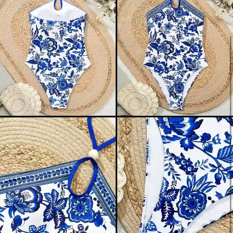 Traje de baño con estampado floral
