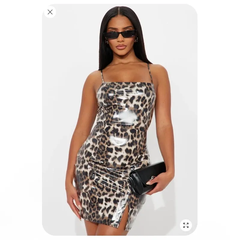 Vestido animal print de material