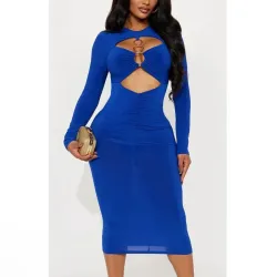 Vestido azul con argollas