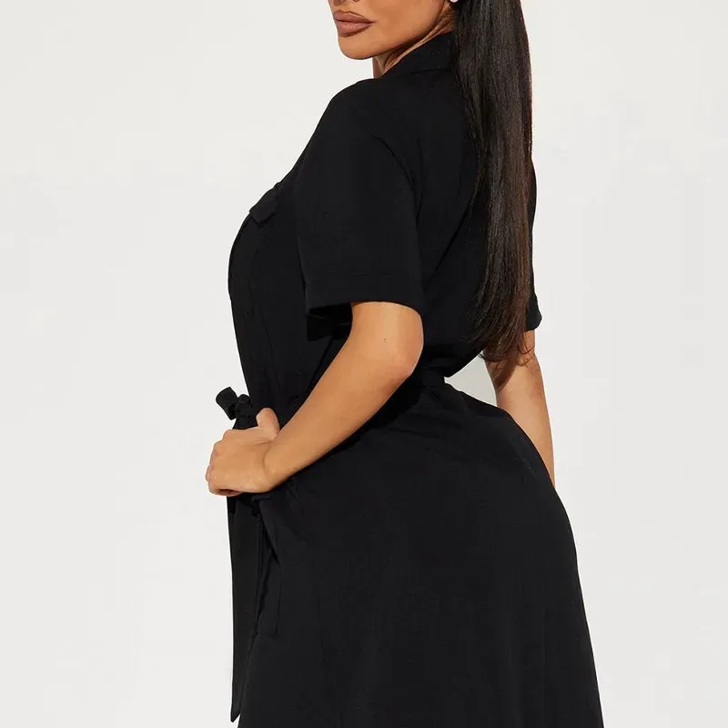 Vestido camisero negro