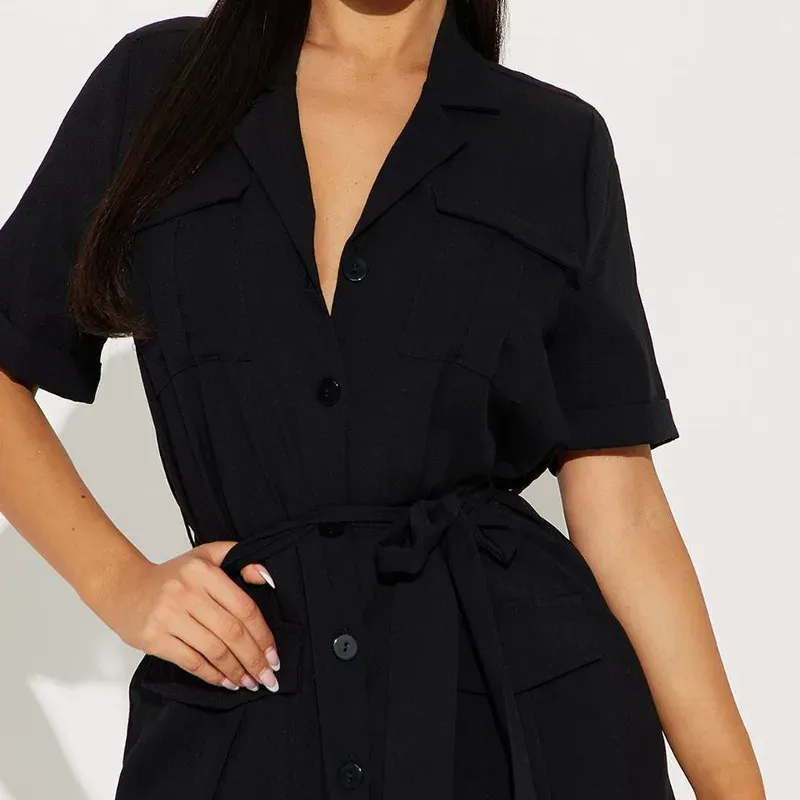 Vestido camisero negro