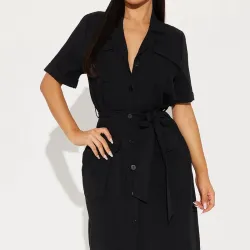 Vestido camisero negro