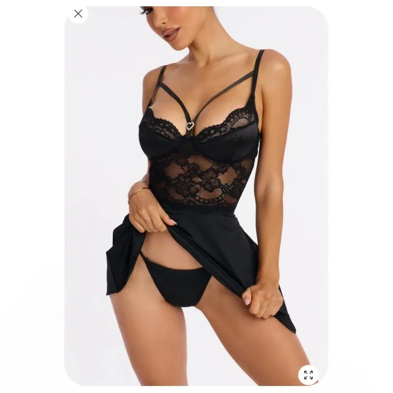 Vestido de lencería 3 piezas