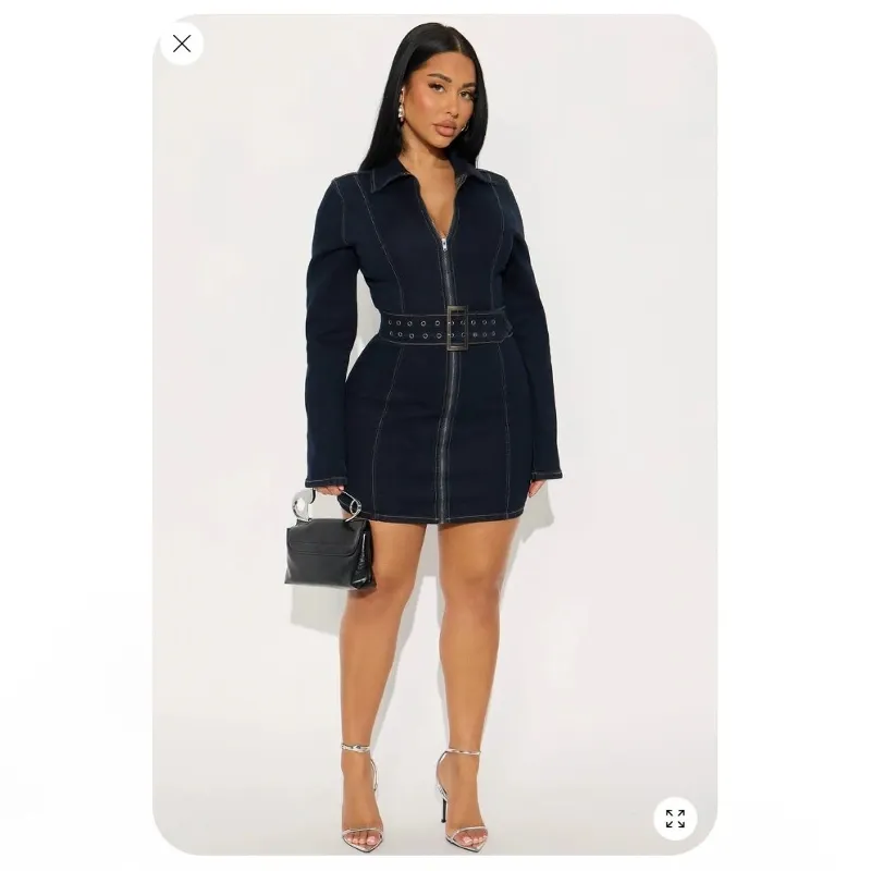 Vestido de mezclilla con cinturón