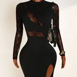 Vestido negro con encaje