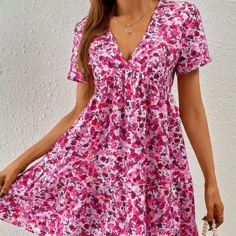 Vestido rosa estampado