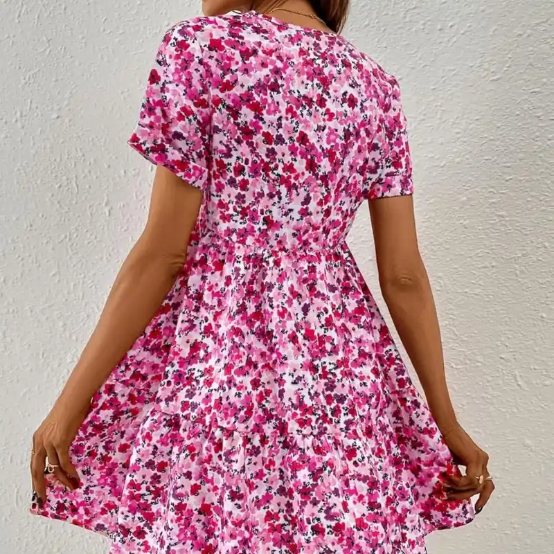 Vestido rosa estampado