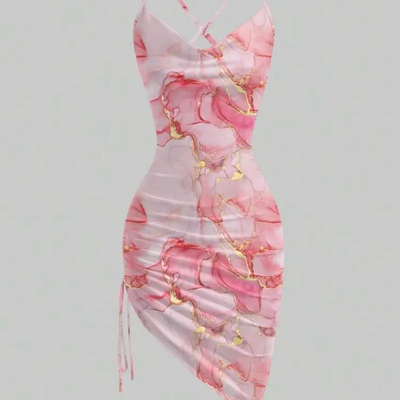 Vestido rosa marmoleado