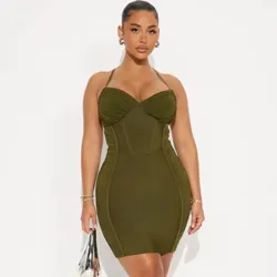 Vestido verde aceituna