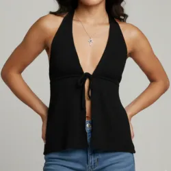 Blusa ajustable de espalda descubierta 