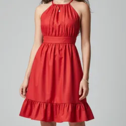 Vestido cuello halter ajustable en la espalda