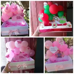 Cajas de regalo con globos