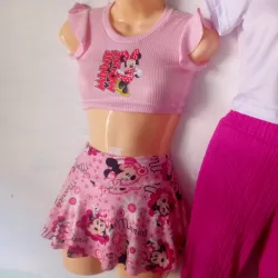 Juego de falda short para niñas