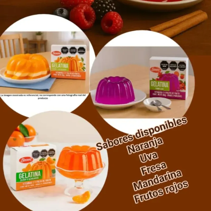 Gelatina  🍊, 🍇 y Frutos secos 