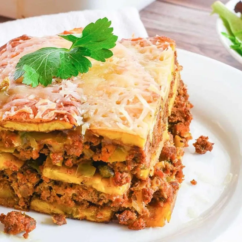 Lasaña de Plátano Maduro