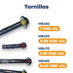 Tornillos de anclaje M8 / M6
