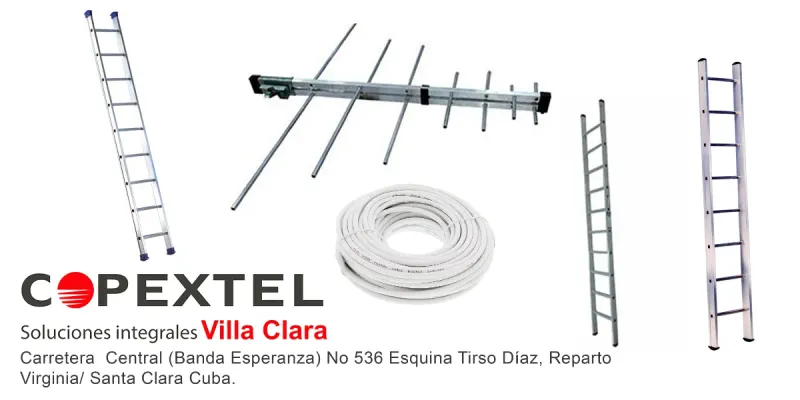 Escaleras, antenas, y cables coalxial para antena TDT