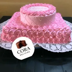 🎂CAKES MEDIA BANDEJA RECTANGULAR 30 x 30CM x 15 CM🎂 con cake de 18 cm encima