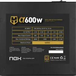 Fuente NOX HUMMER ALPHA 600W 80+ Bronze