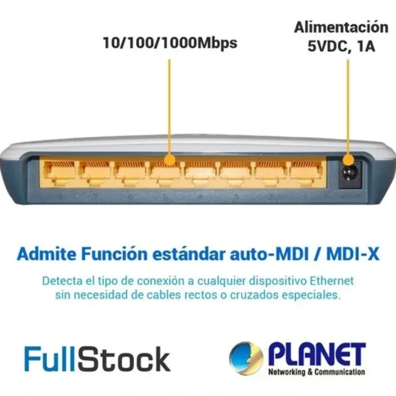 Switch Planet 8 puertos gigabit  
