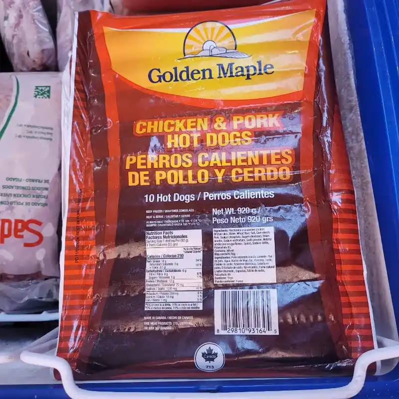 Salchichas de pollo y cerdo