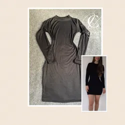 Vestido cuello alto manga larga 