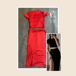 Conjunto de Pulover y Saya (tela Espagueti) 