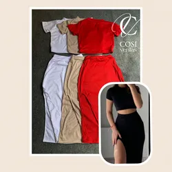 Conjunto de Pulover y Saya (tela Espagueti) 