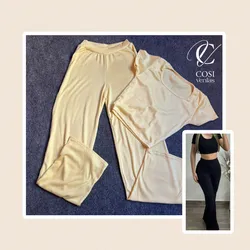 Juego de pantaloneta( cuello redondo) butter yellow    