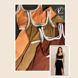 Conjuntos de saya con borde blanco 