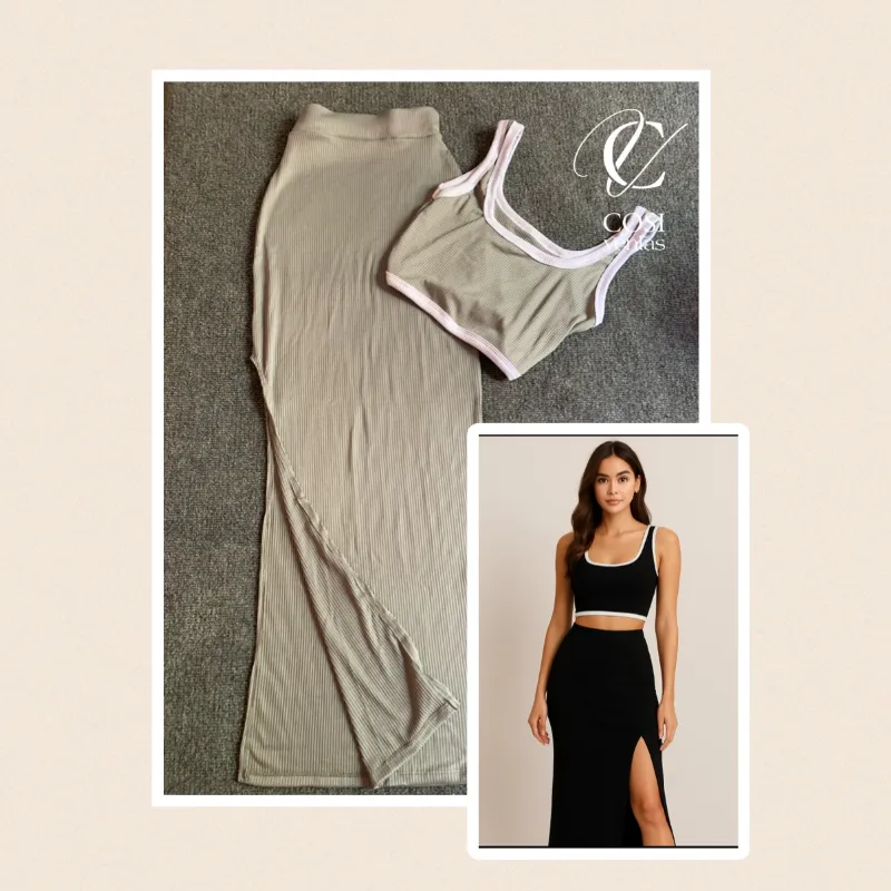 Conjunto de saya (gris claro) 🩶