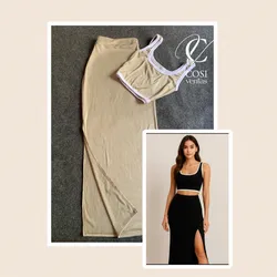 Conjunto de saya larga (beige claro) 🥯
