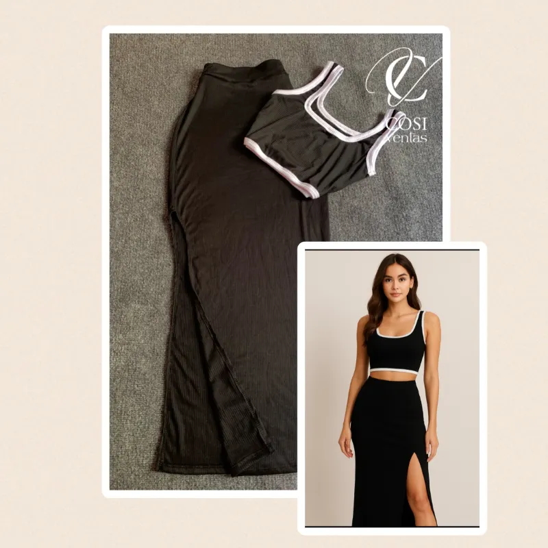Conjunto de saya larga (negro) 🖤