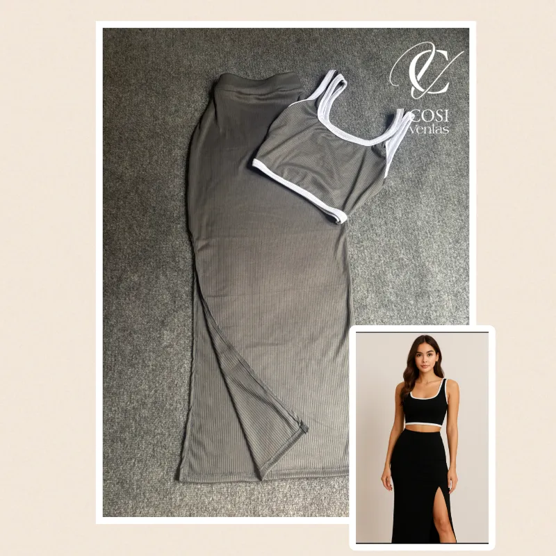 Conjunto de saya (gris oscuro) 🩶