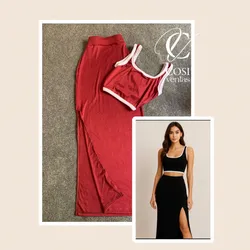 Conjunto de saya (rojo vino) 🍷