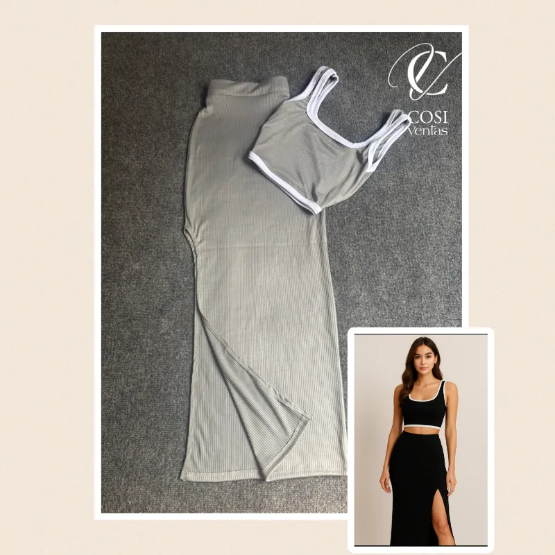 Conjunto de saya (gris claro ) 🩶