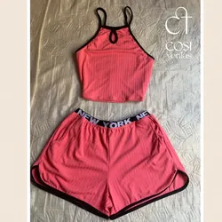 Conjunto de top  y Short con bolsillos 