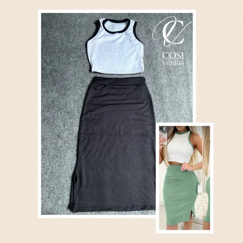 Conjunto desmangado /saya corta negro 🖤