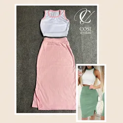 Conjunto desmangado /saya corta Rosa claro 🩷