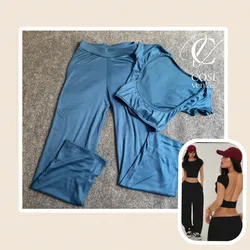 Juego de pantaloneta con espalda afuera azul oscuro 