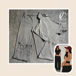 Juego de pantaloneta con espalda afuera gris 🩶