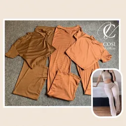 Juego de pantaloneta( cuello alto) color carmelita 2 TONOS 